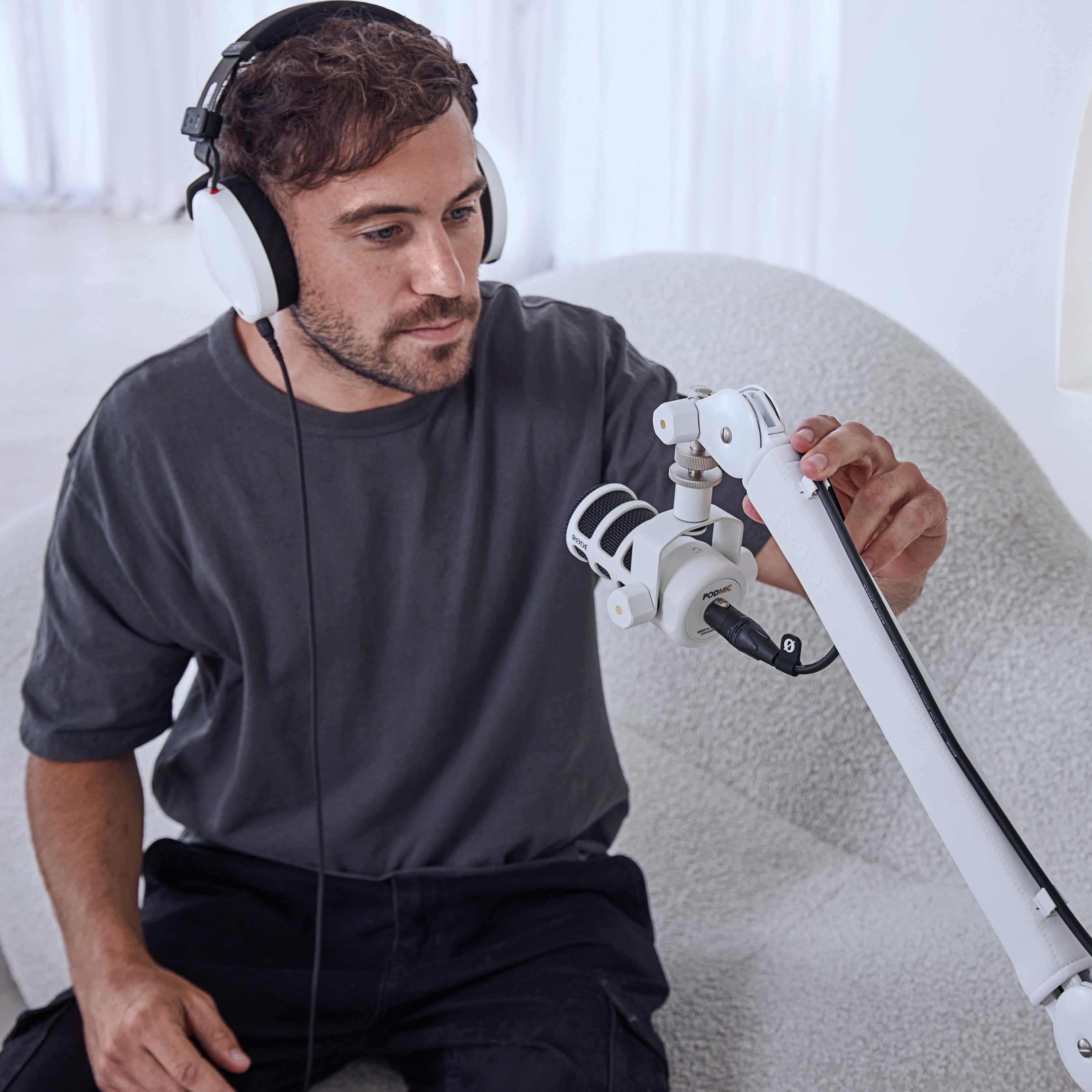 RØDE PodMic podcast microfoon wit