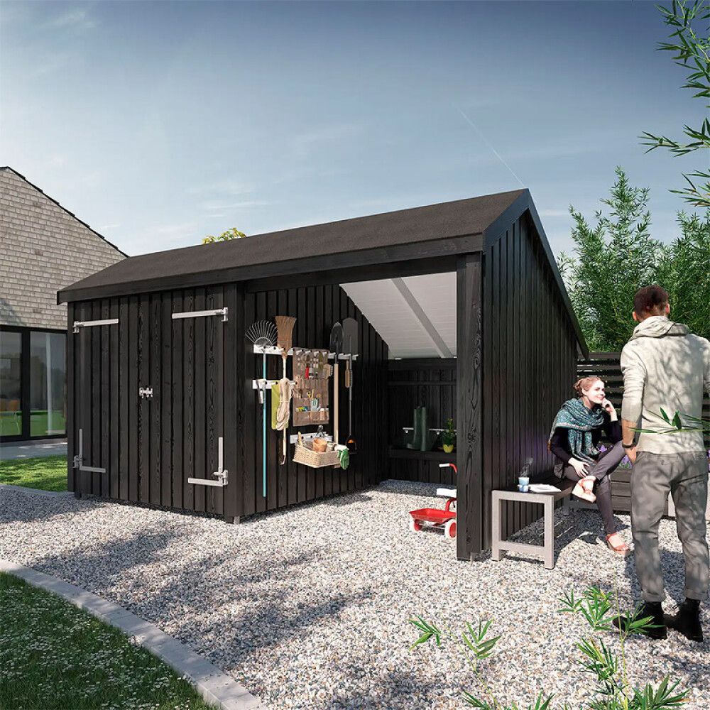 REDSKAPSBOD PLUS MULTI INKL TAKPAPP/STOLPEFOT DOBBELDØR 10,5 M²