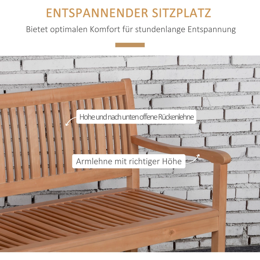 Outsunny Gartenbank mit 2-Sitzer gelb