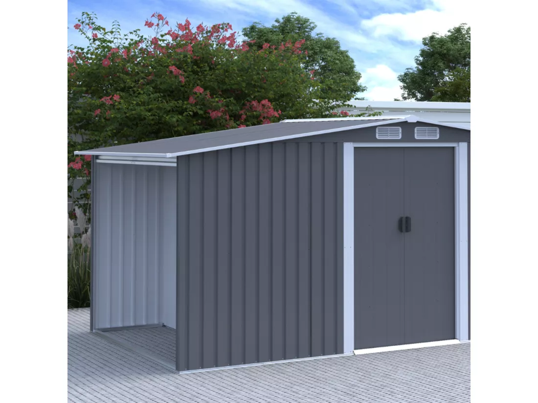 Abri de jardin 6.87m2 avec abri bûches VOSGES