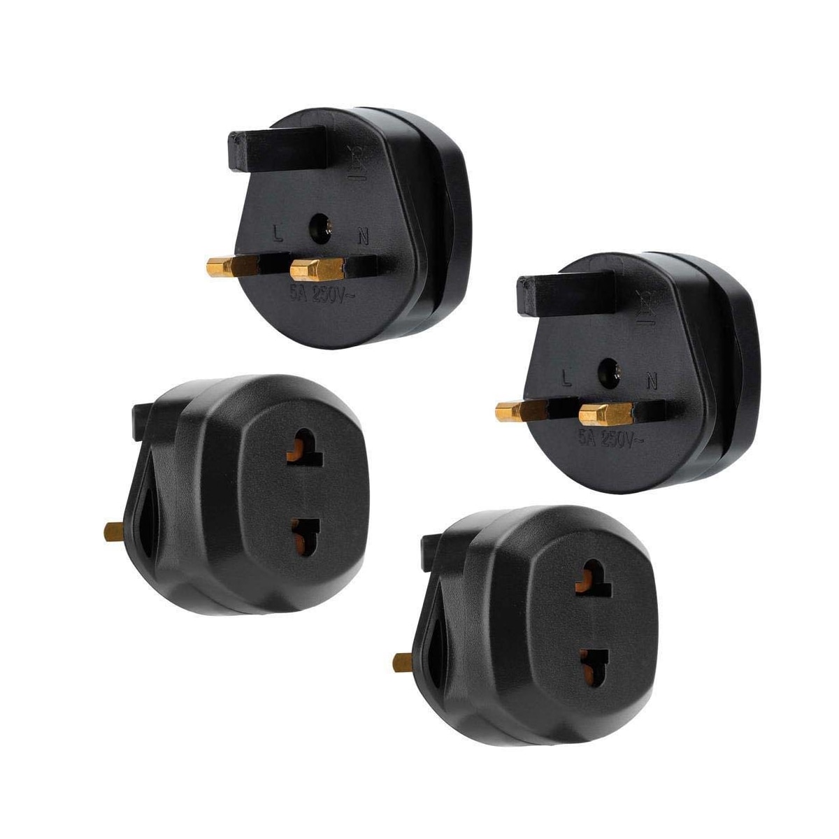 4x Socket Adapter Travel Converter (uk type g til usa)