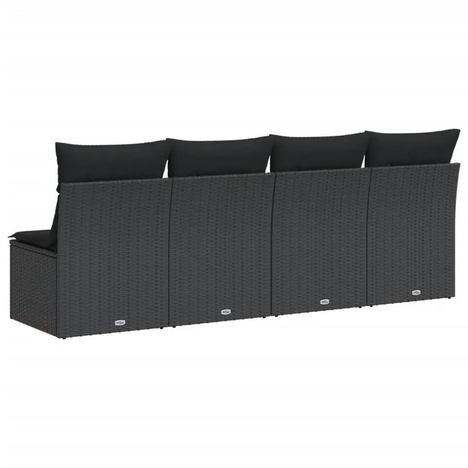vidaXL - Tuinbank - Zwart - Poly rattan