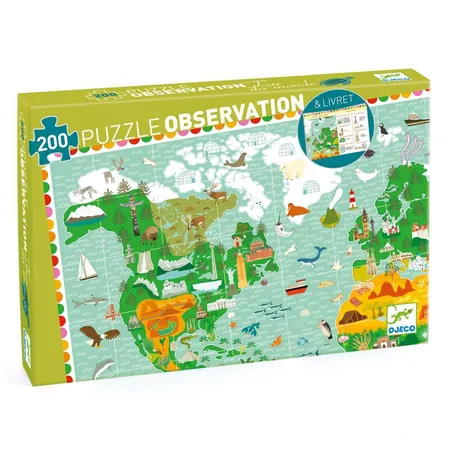 Djeco Wimmelpuzzle: Weltreise, 200 Teile