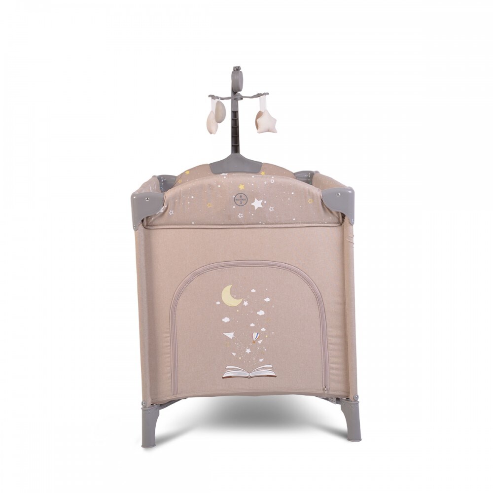 Cangaroo Reisebett Once upon a time, 2 Ebenen, Seiteneingang, Matratze, Mobile beige