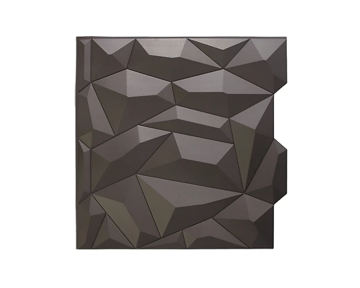 Panneau mural PVC 3D Glacier gris 61 x 61 cm