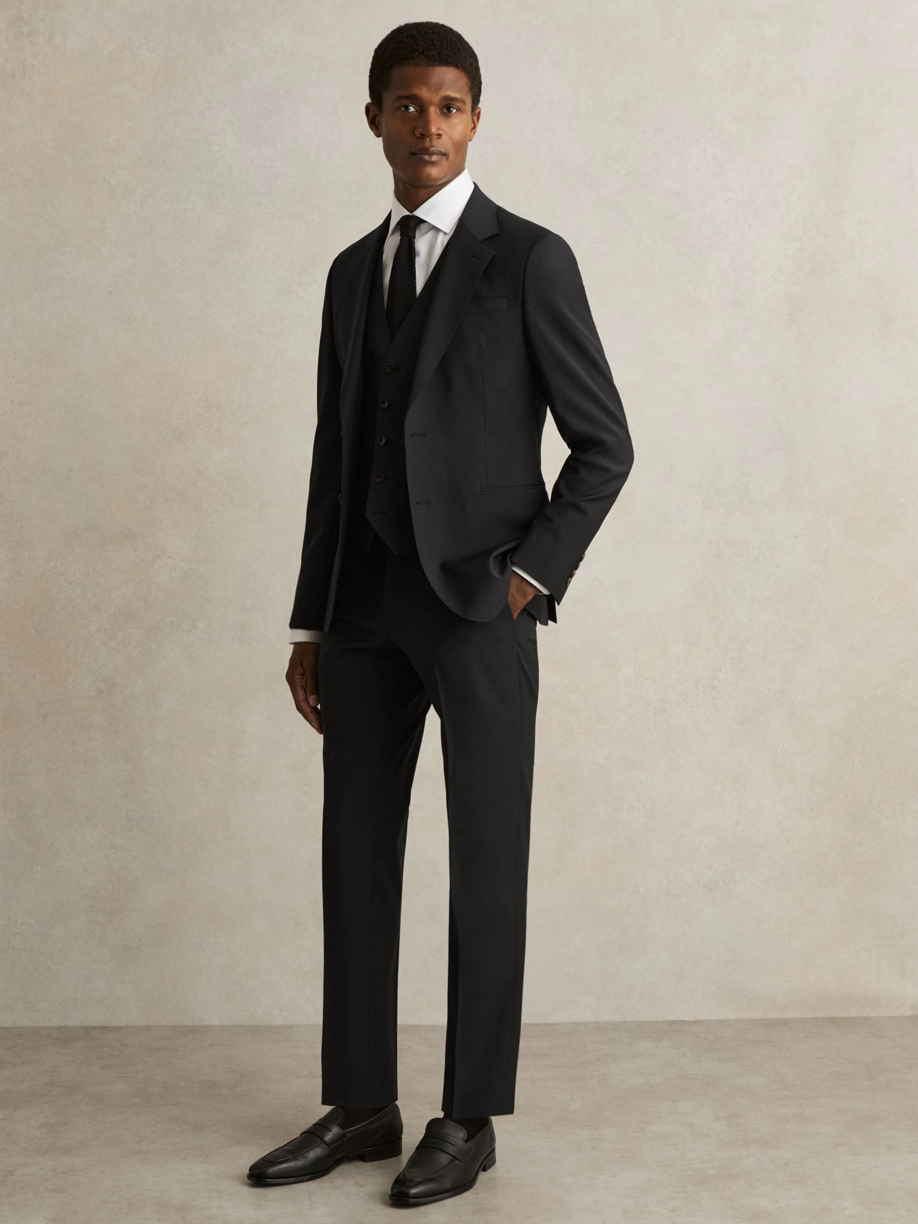 Zwart - Reiss Promise Wool-Blend Slim-Fit Waistcoat