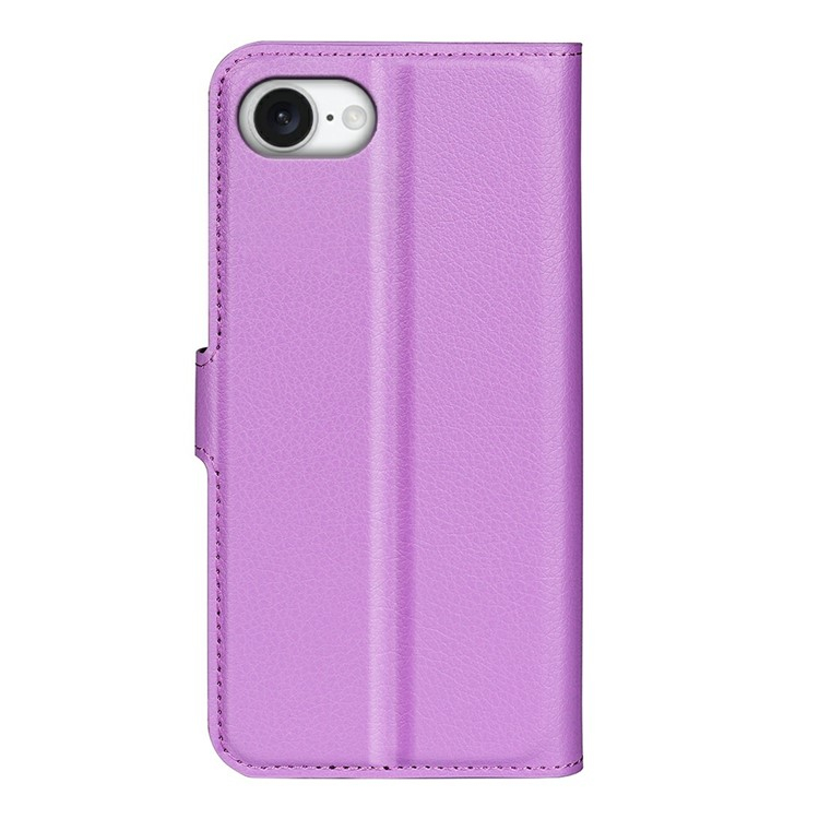 iPhone 16e Leder Tasche Flip Cover Litchi Look - Lila