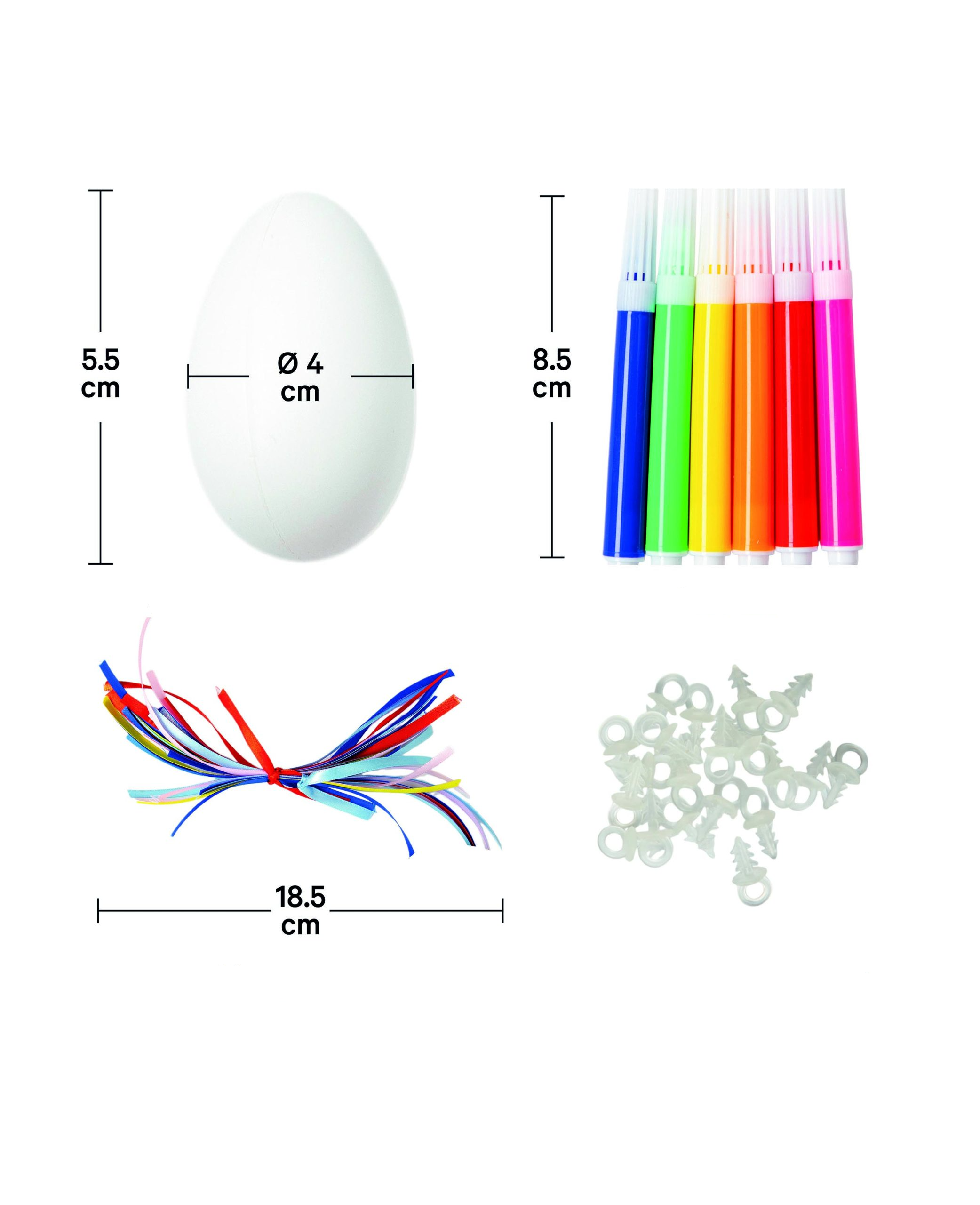 (156-tlg. Set) Bastel Ostereier do it yourself Deko für Ostern mit Aufhängeband   Stifte