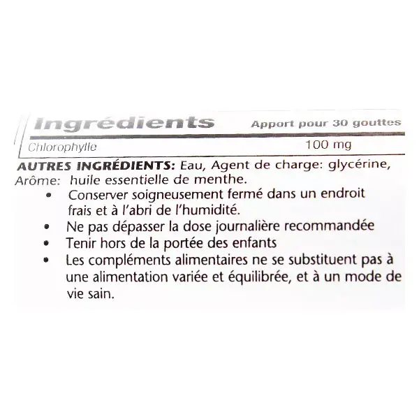 Solaray Chlorophylle 20 x Liquide 59ml