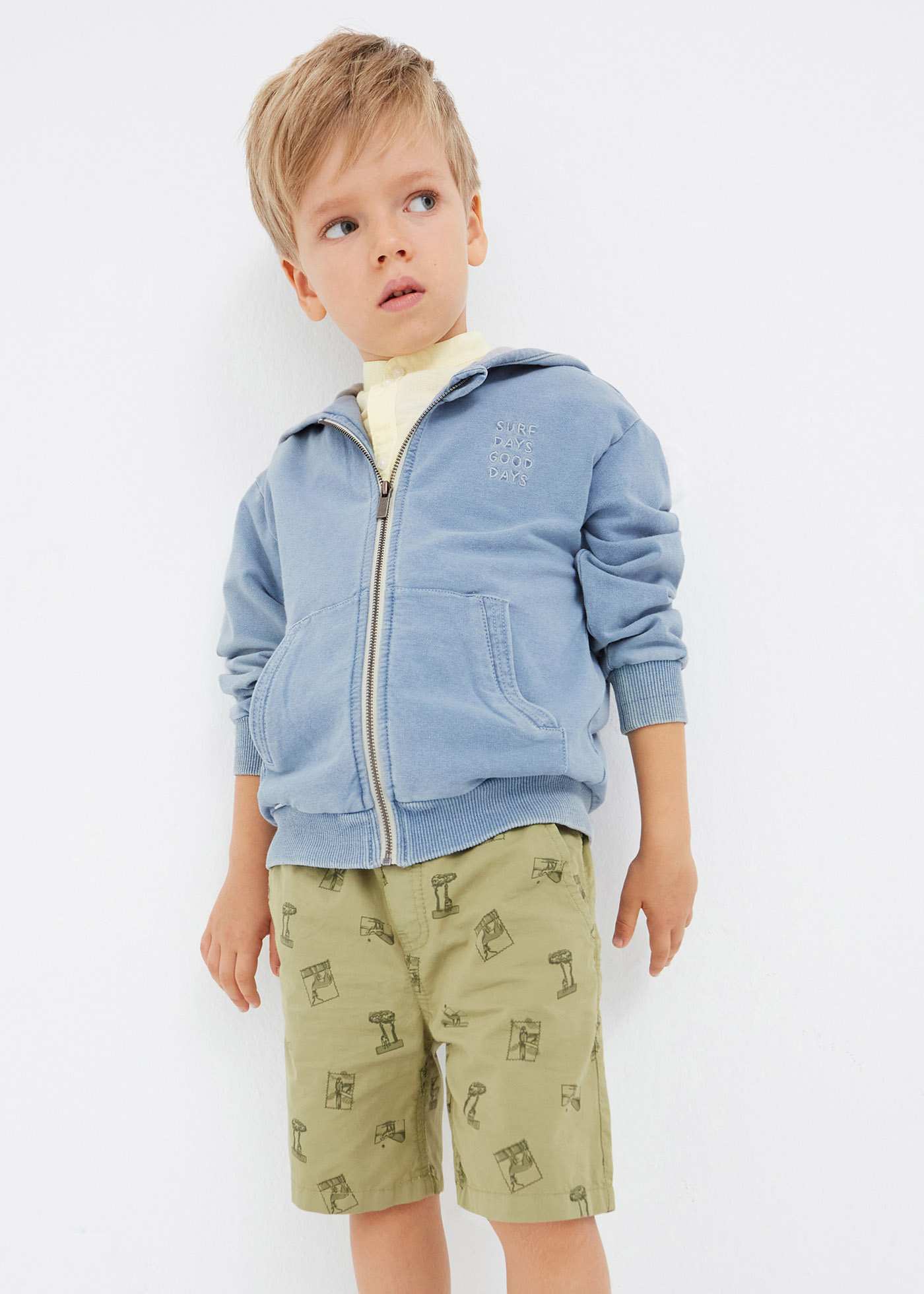 Bermudas de algodão estampadas para meninos
