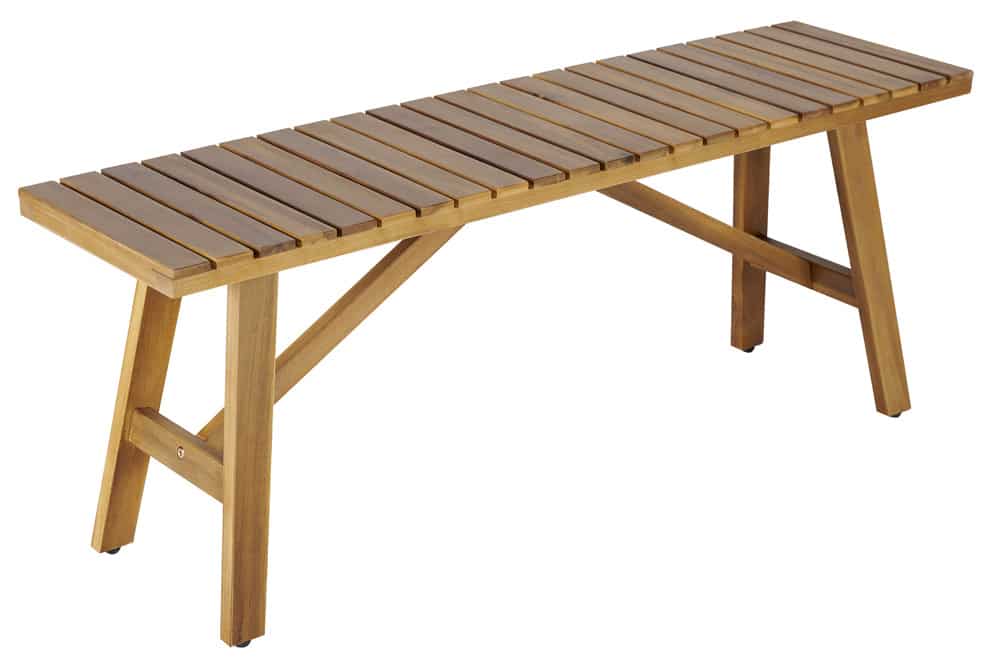 Outdoor Sitzbank BALI 110cm natur honey Akazienholz wetterfest Balkonbank