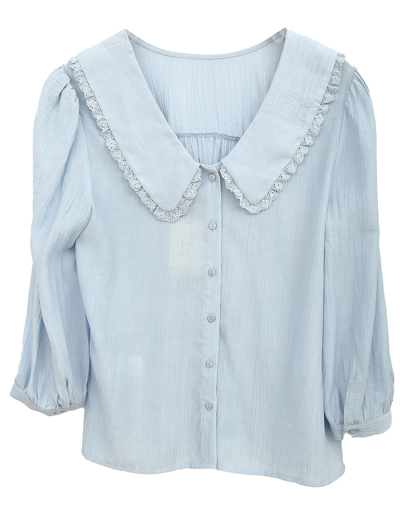 See u Soon Blouse Emy boutonnée au dos bleue
