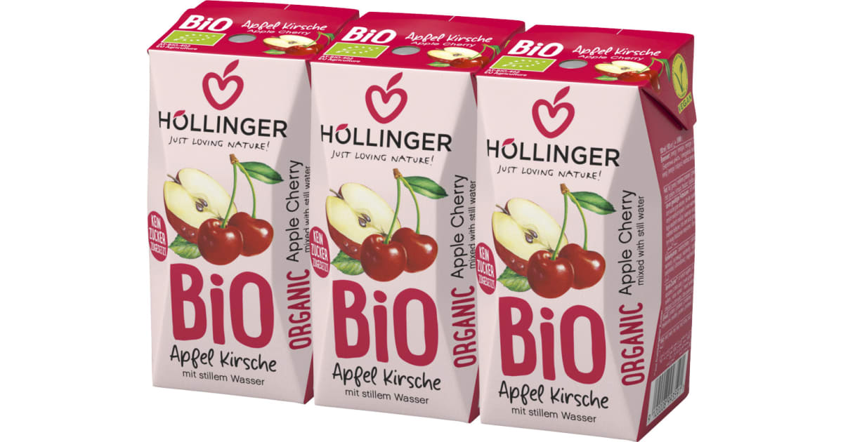 Höllinger Bio Apfelsaft Kirsche 3x 0,2 Liter (Einweg)