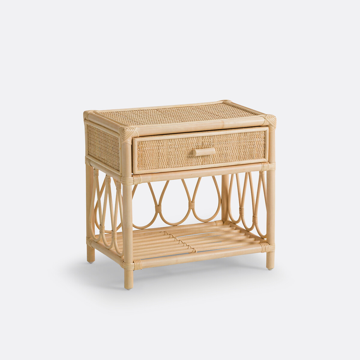 LA REDOUTE INTERIEURS<br>Mesinha de cabeceira 1 gaveta + 1 prateleira em rattan, Kiara