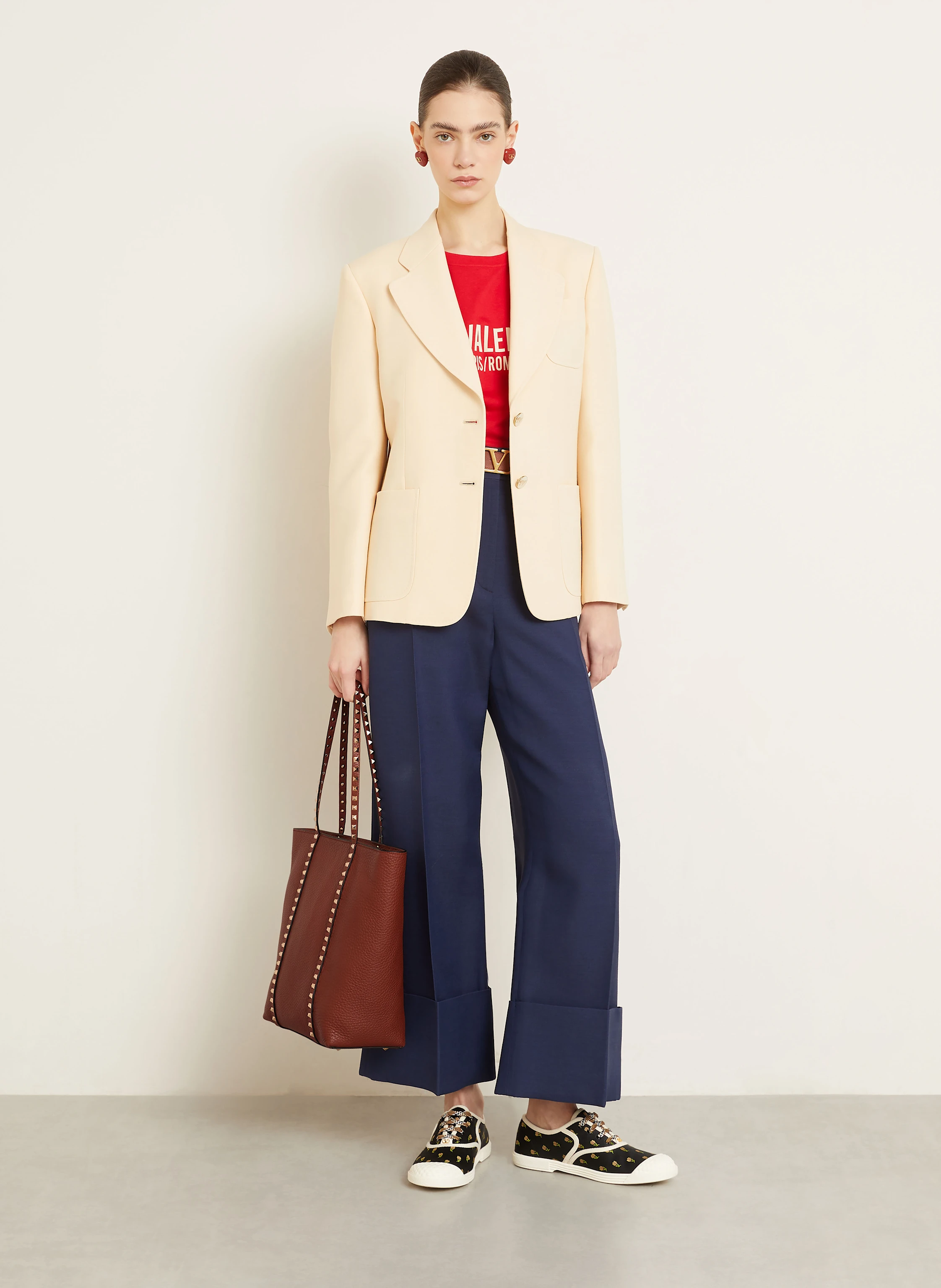 VALENTINO GARAVANI Shopper ROCKSTUD mit Pouch und Nieten
