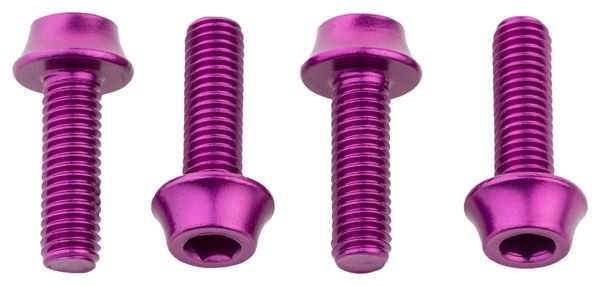 Lot de 4 Vis de Porte-Bidon Wolf Tooth Water Bottle Cage Bolts M5x15 mm Violet