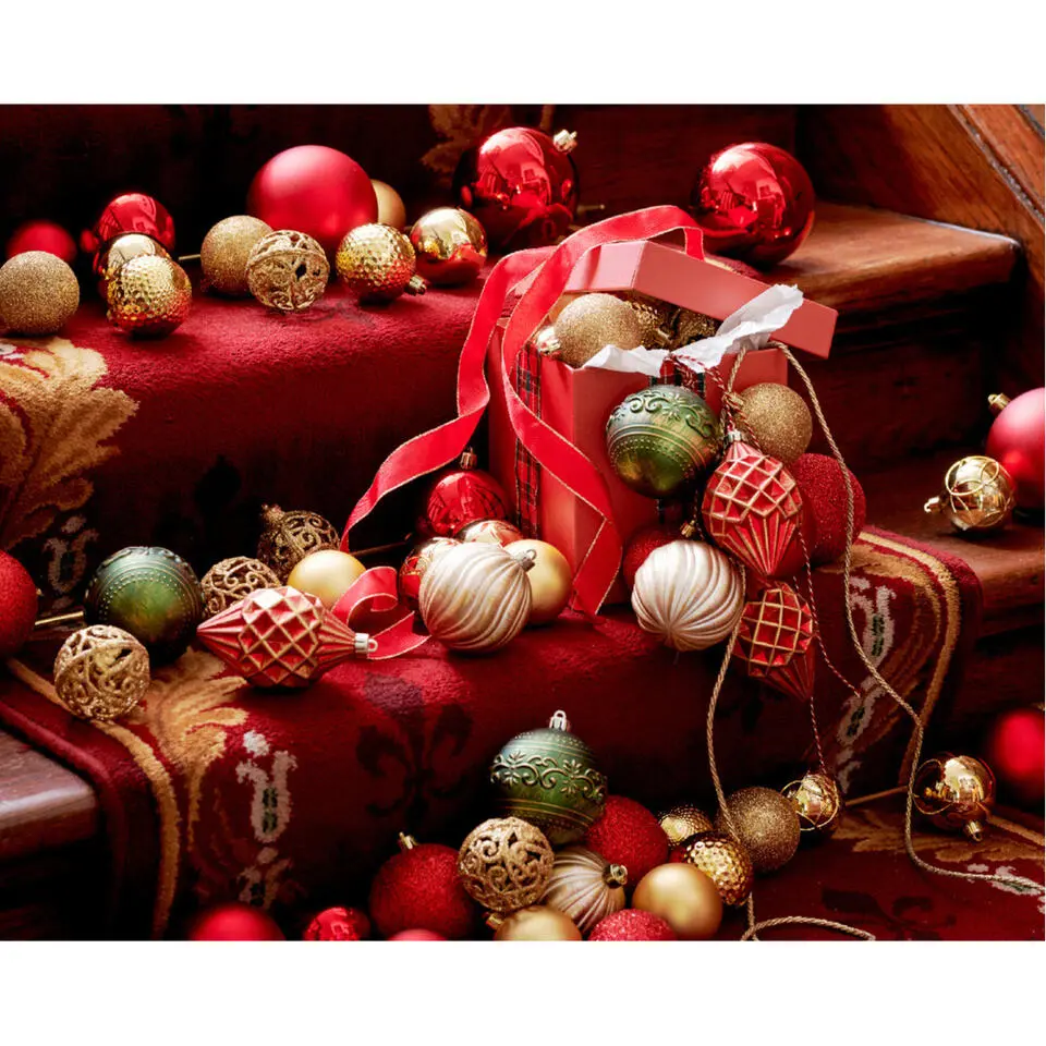 Bellatio Decorations Kerstballen - 37x - kunststof - goud - 6cm