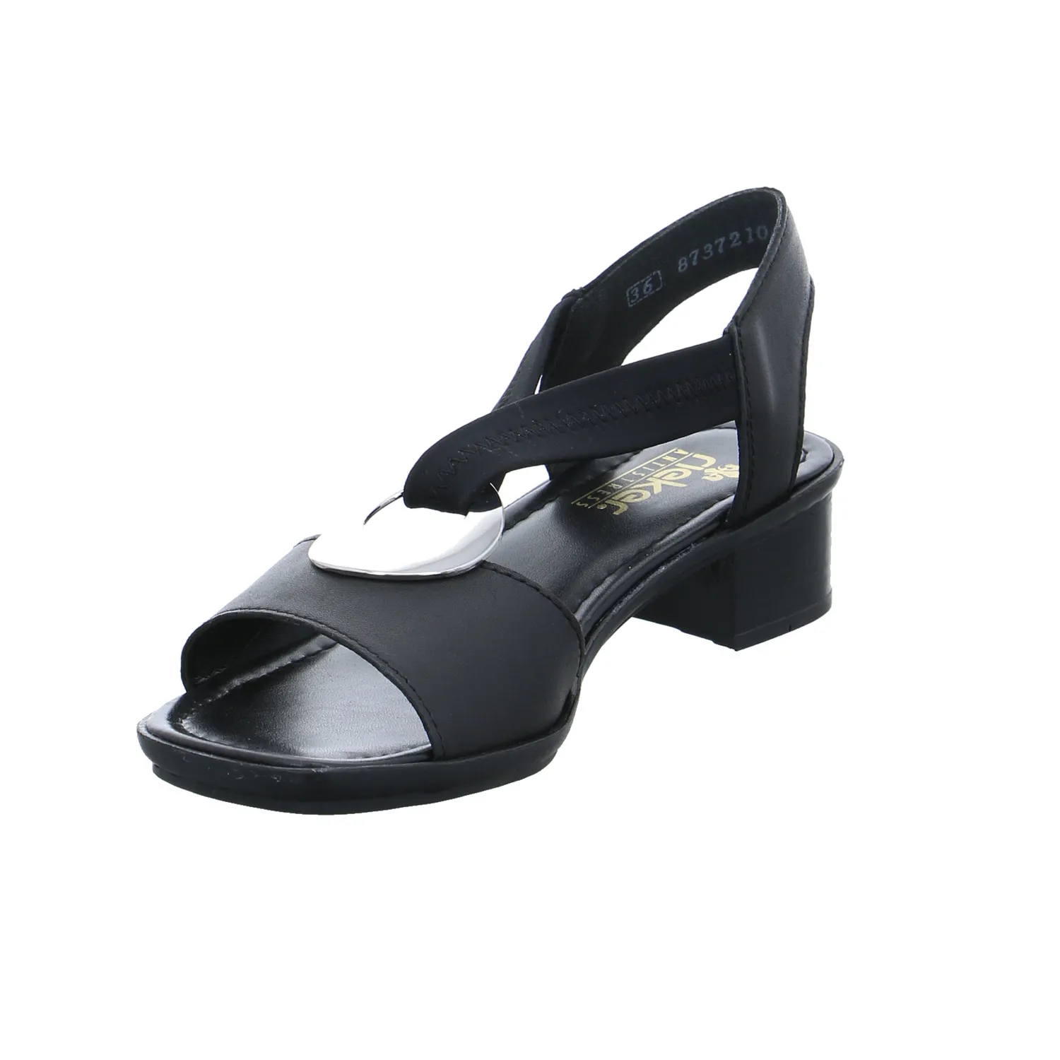 RIEKER Sandalette Schwarz Leder