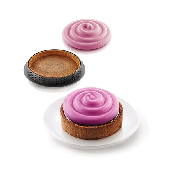 Kit 6 tartelettes Twist en silicone Platinium Silikomart