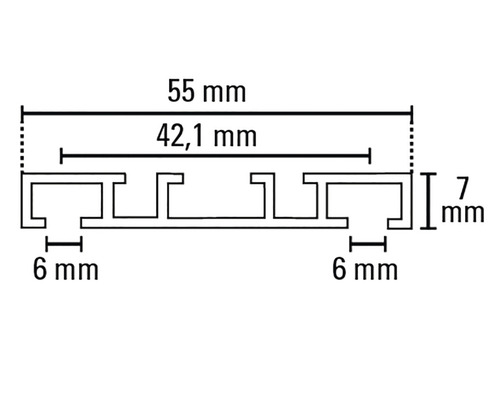 Witte aluminium gordijnrail, dubbel spoor, 150 cm