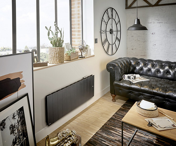 Radiateur électrique à inertie sèche Noirot Fontea Gris 1000 W Bas