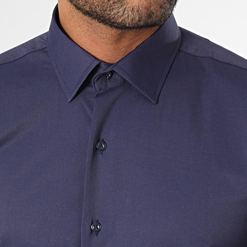 Chemise Manches Longues Bleu Marine