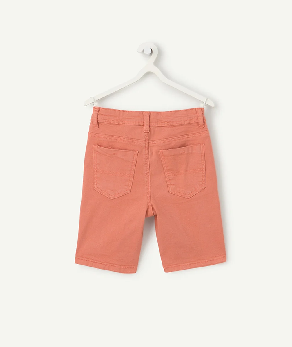 bermuda slim garçon en fibres recyclées rouge brique