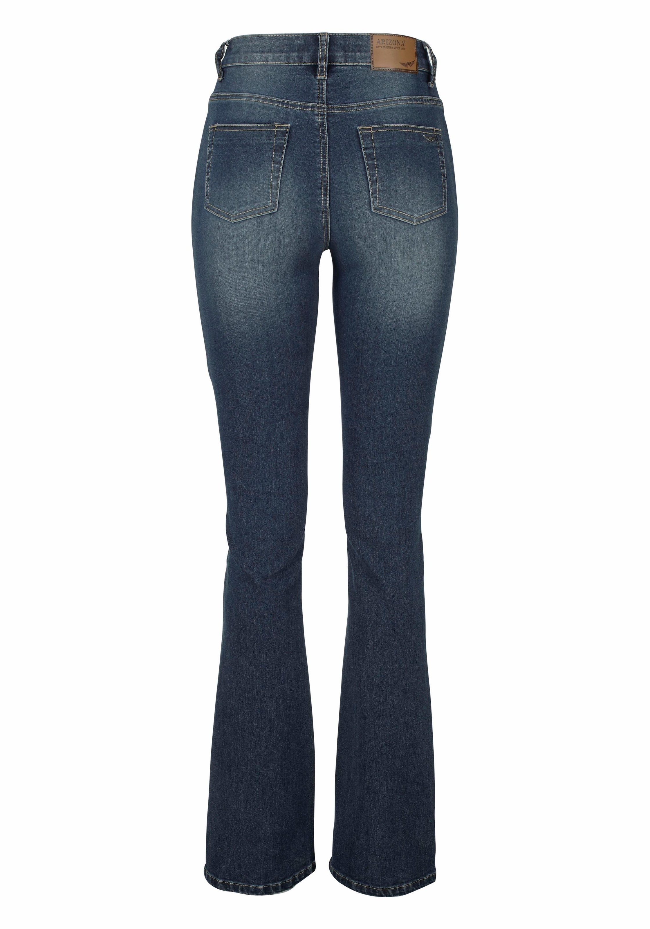 Arizona Bootcut-Jeans »Shaping«, elastische Passform,  Bootcut-Beinform,  Used-Waschung,  hohe Taille