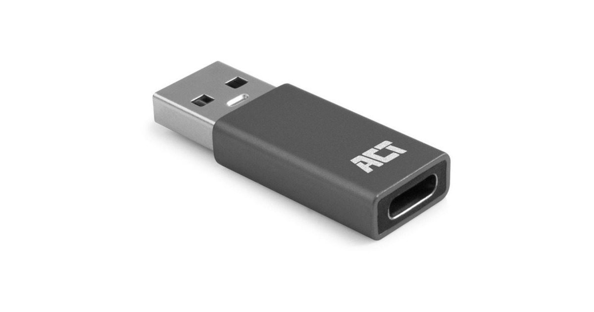 ACT ConnectivityUSB-A naar USB-C adapter  (Donkergrijs)