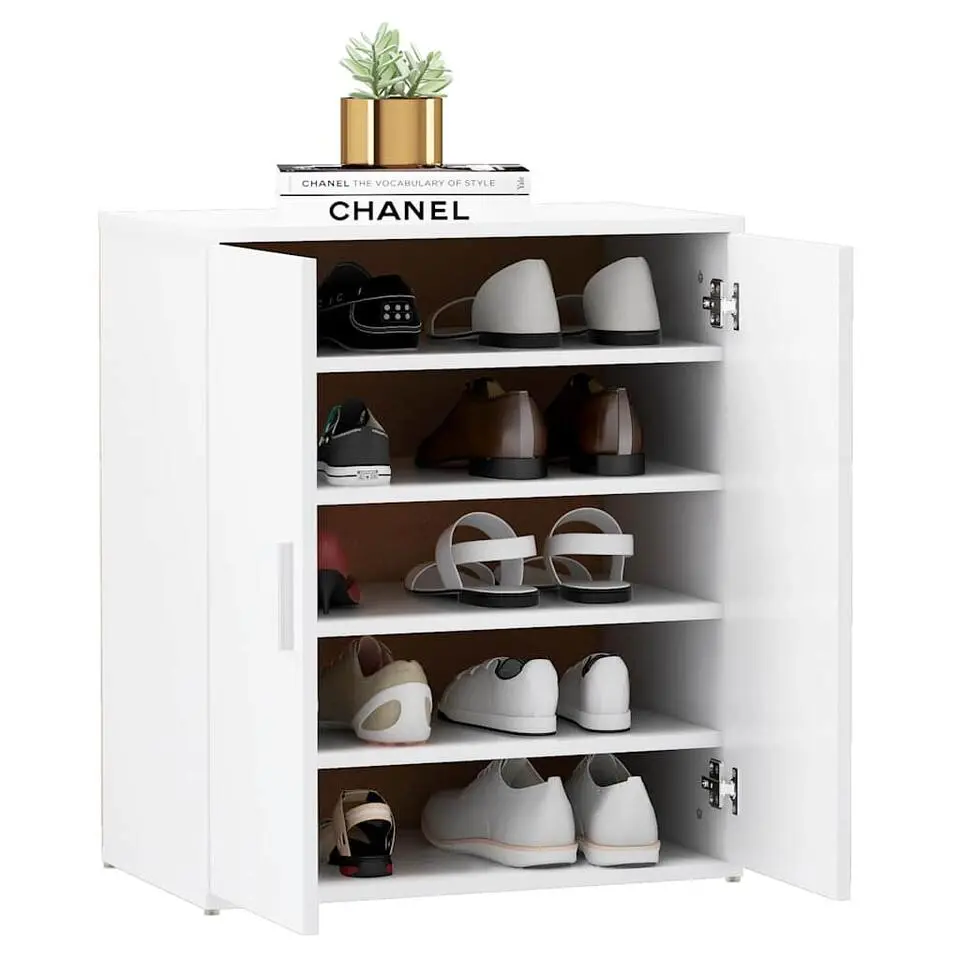 vidaXL - Schoenenkast - Wit - Bewerkt hout - 60 x 35 x 70 cm