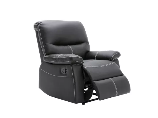 Fauteuil relax en simili noir CANBY
