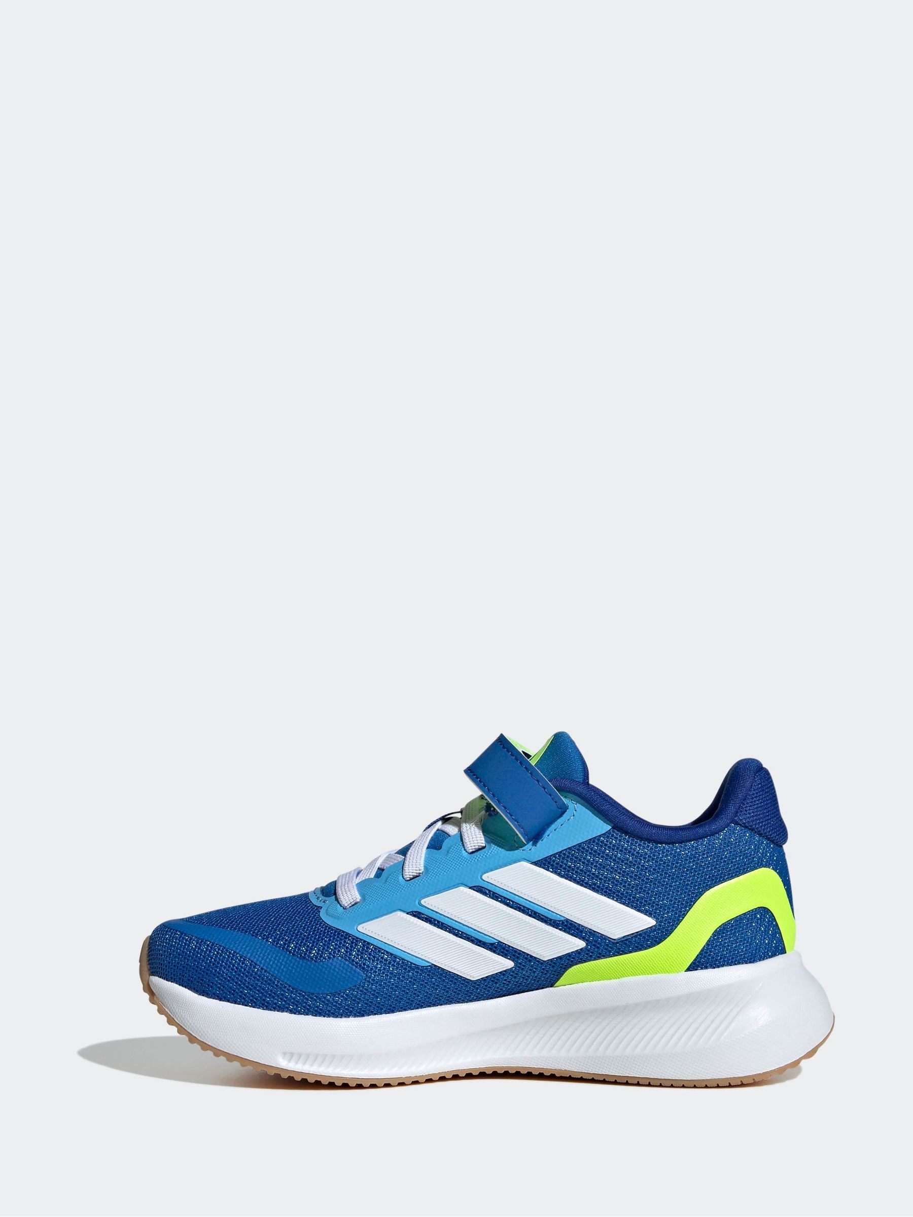 Blauw/limoengroen - adidas Runfalcon 5 kindersneakers met elastische veters