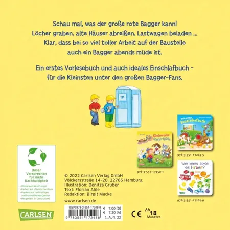 Carlsen Verlag Was macht der Bagger? von Florian Ahle, Denitza Gruber