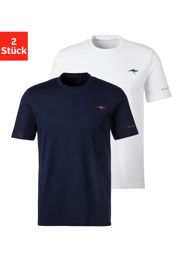 KangaROOS T-Shirt 2er-Pack,  mit KangaROOS Print auf der Brust