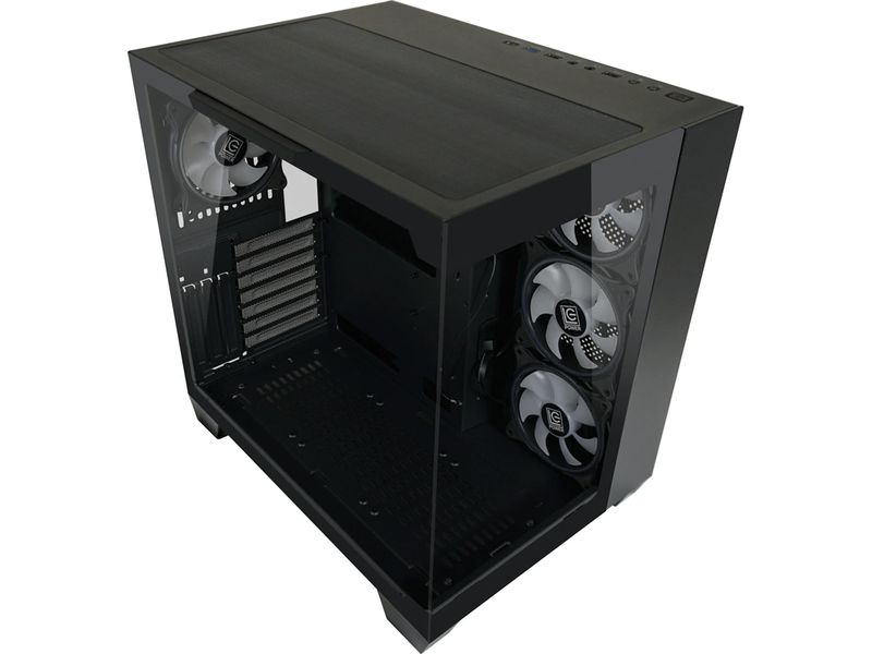 LC-Power PC-Gehäuse Gaming 809B Dark Storm_X Midi-Tower-Gaming-Gehäuse mit Seitenfenster