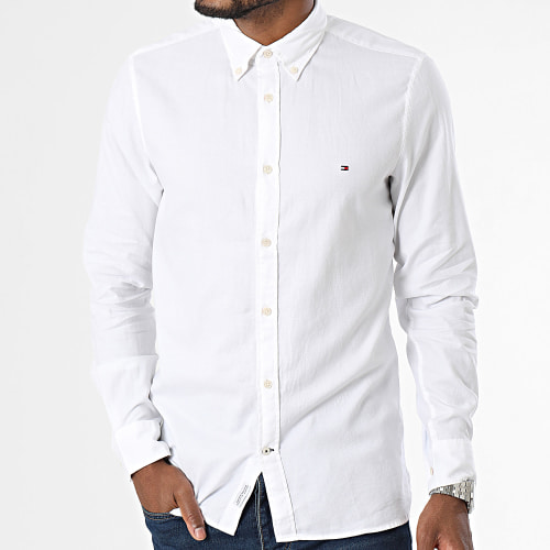 Chemise Manches Longues Slim Flex Dobby 3782 Blanc
