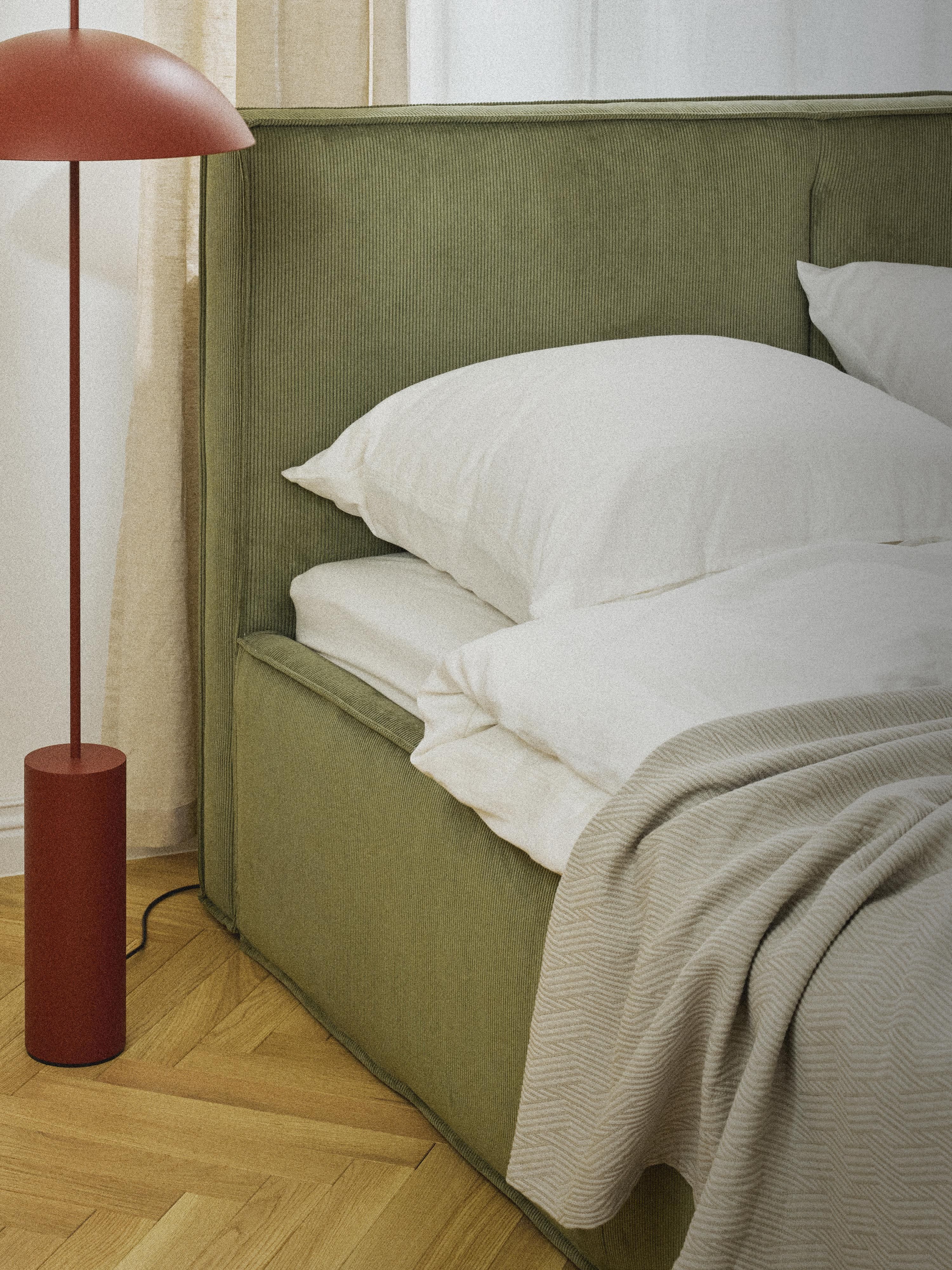 Corduroy gestoffeerd bed Dream met opbergruimte
