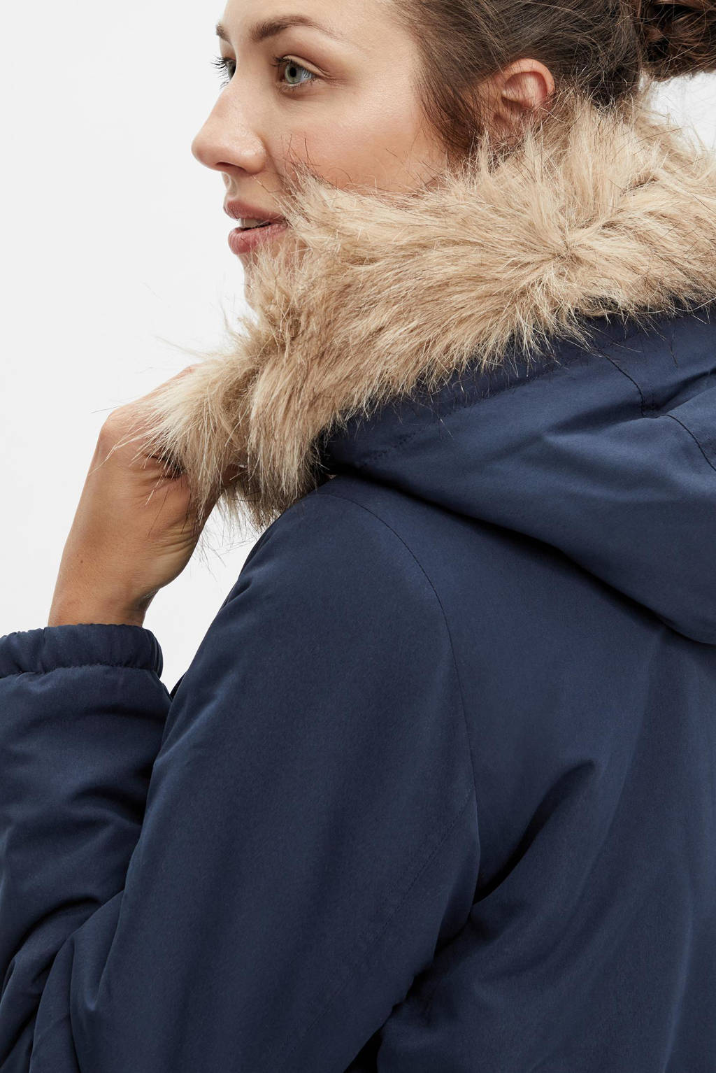 MAMALICIOUS jas MLJESSA van polyester donkerblauw