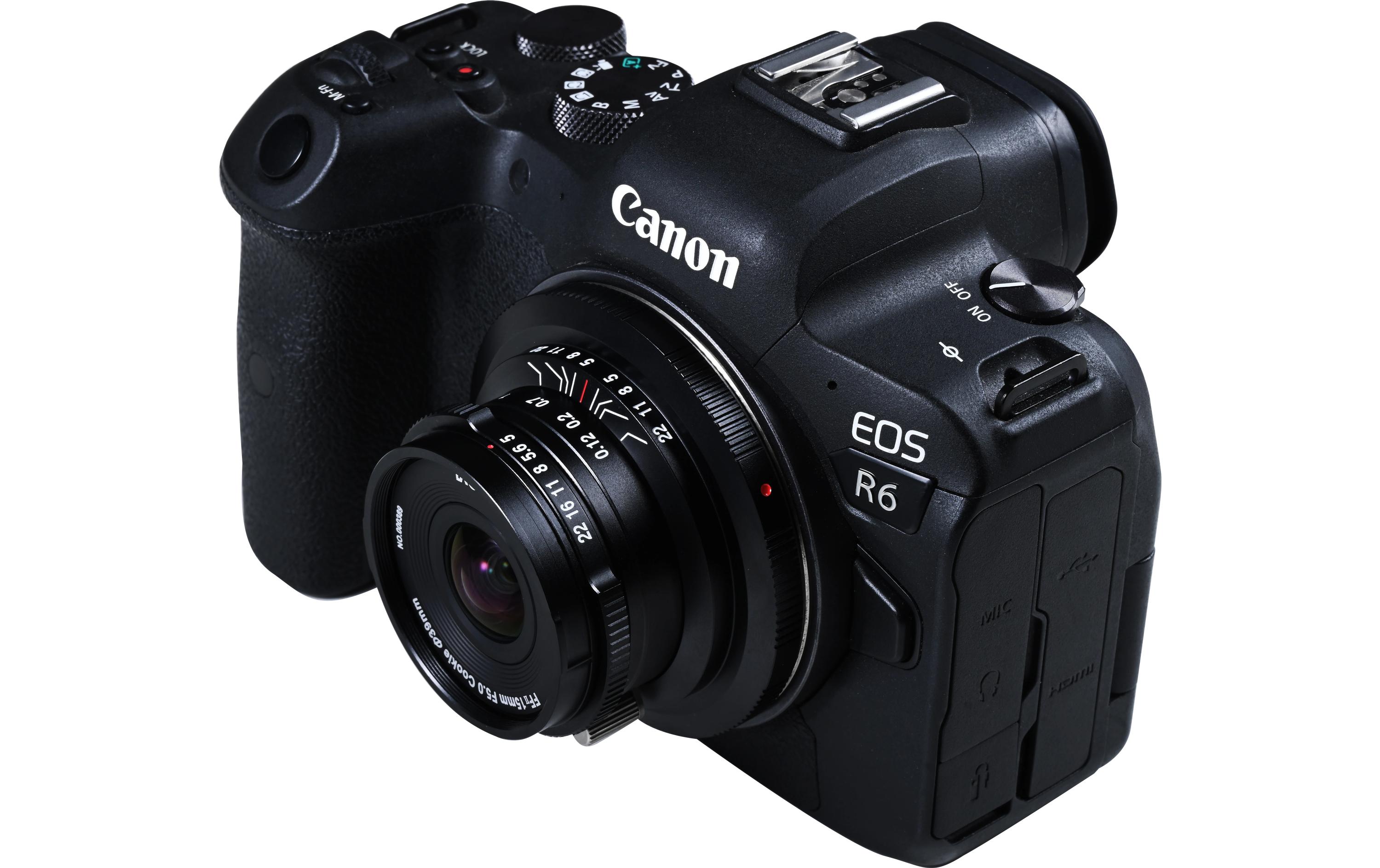 Festbrennweite 15 mm F/5 Cookie FF – Canon RF<br>Kompaktes Pancake-Objektiv für die Alltagsfotografie