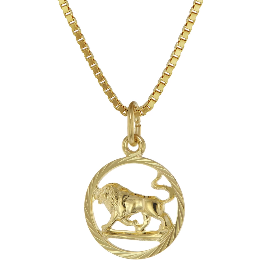 trendor Kinder Sternzeichen Löwe 333 Gold + goldplattierte Kette gold