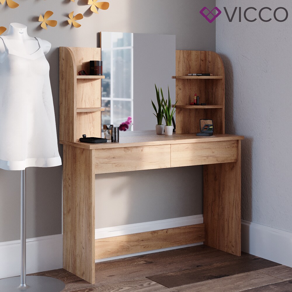 VICCO Schminktisch CHARLOTTE Frisiertisch Frisierkommode Kosmetiktisch Eiche