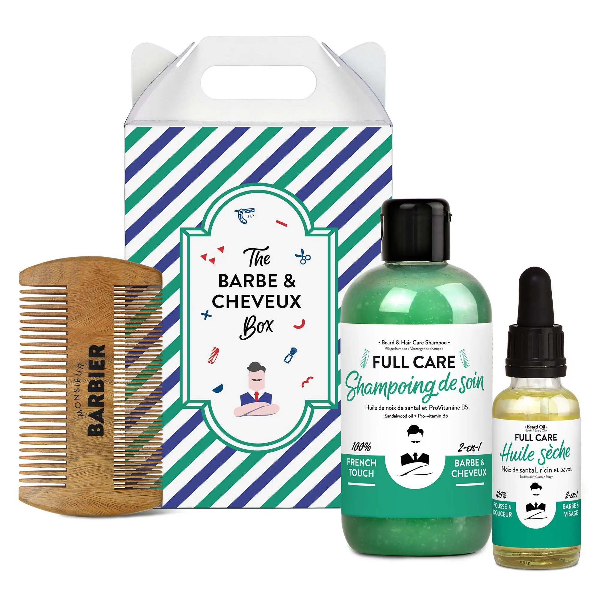 Monsieur Barbier - THE BARBE & CHEVEUX BOX Coffret de soin barbe et cheveux pour homme 250ml + 30ml - Set / Coffret