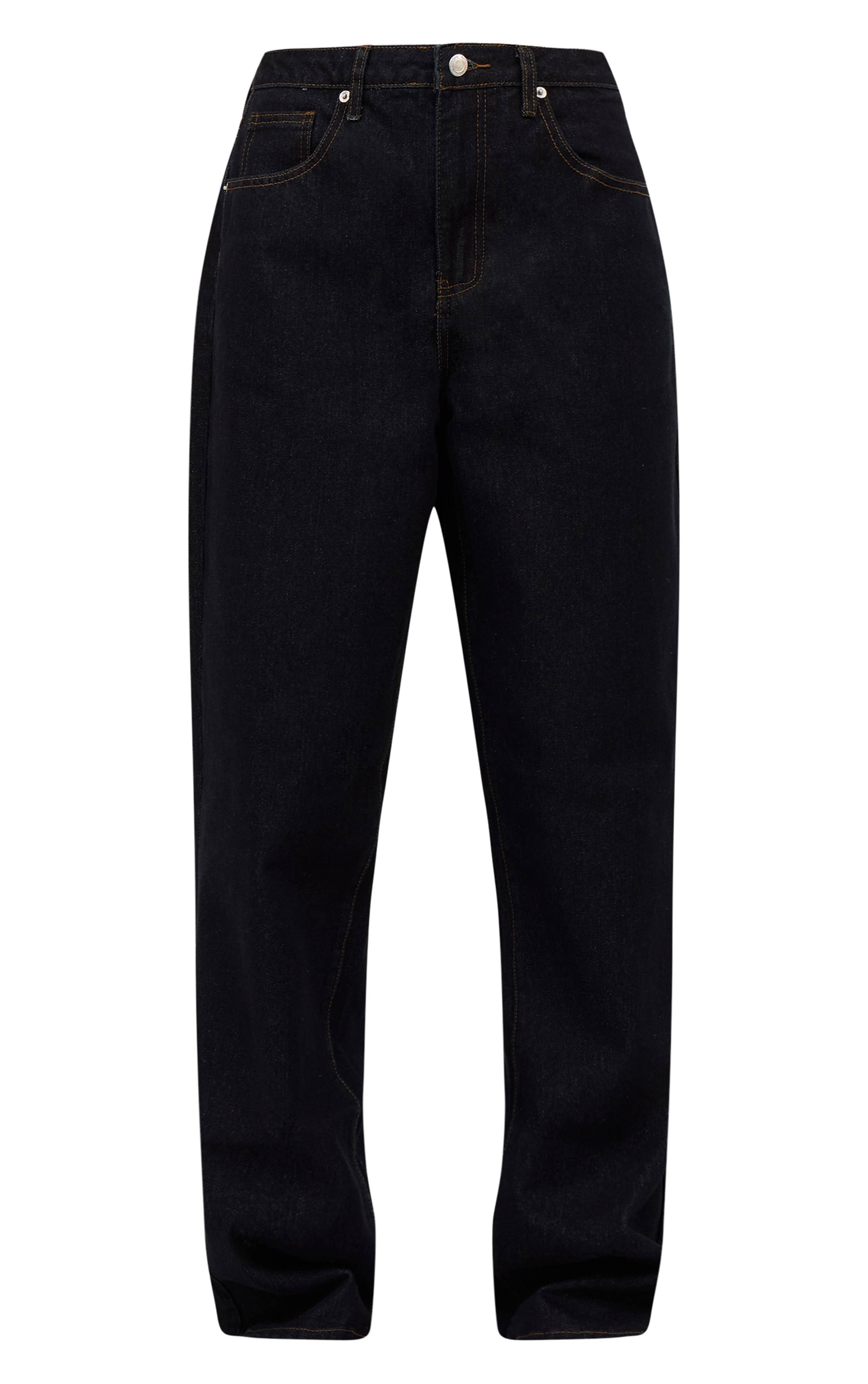 Bleu Indigo Foncé Jean Boyfriend Taille Haute