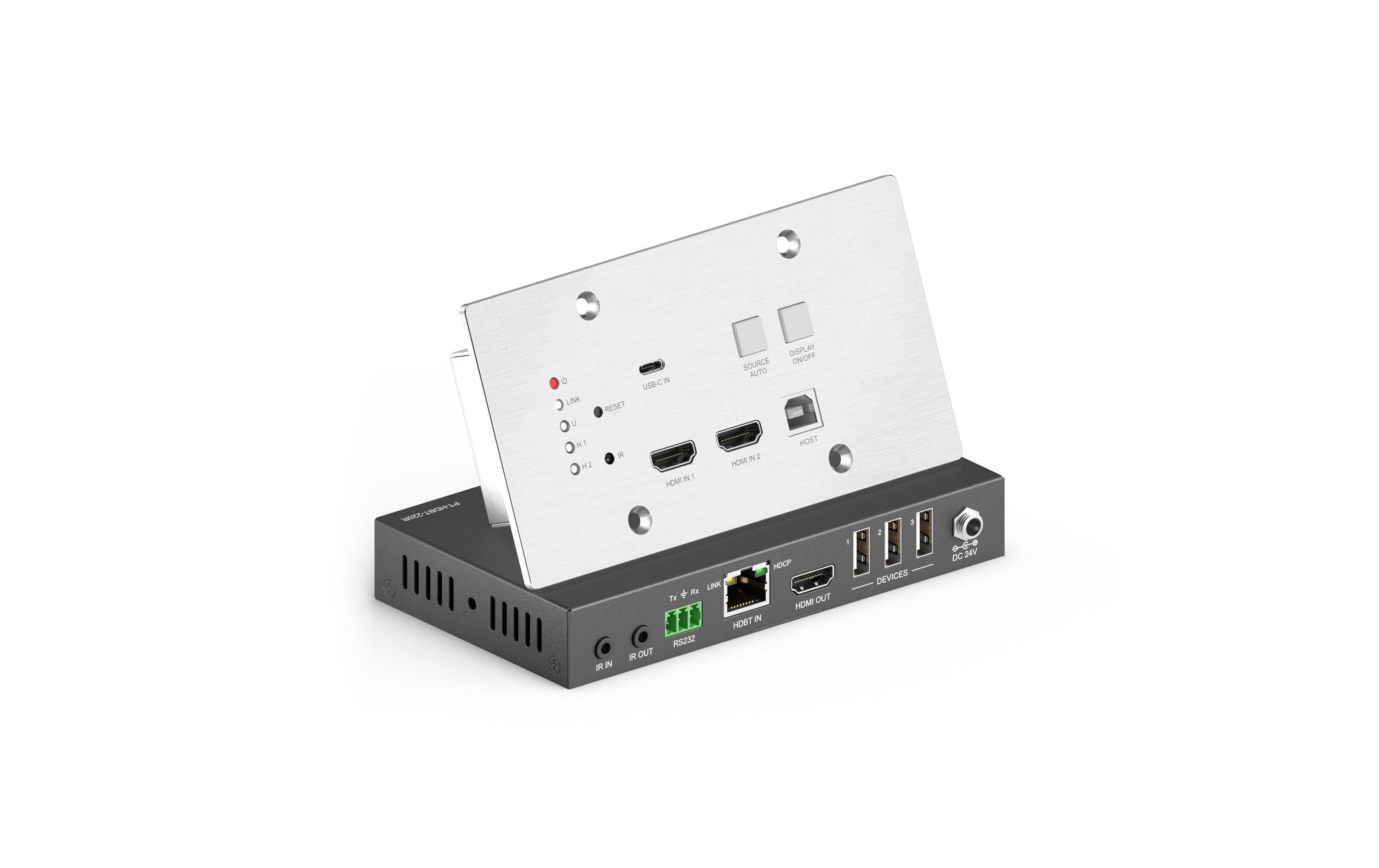 Transmitter PT-HDBT-220WP Multiformat HDBaseT<br>4K 18Gbps Multiformat HDBaseT Wallplate Extender Set