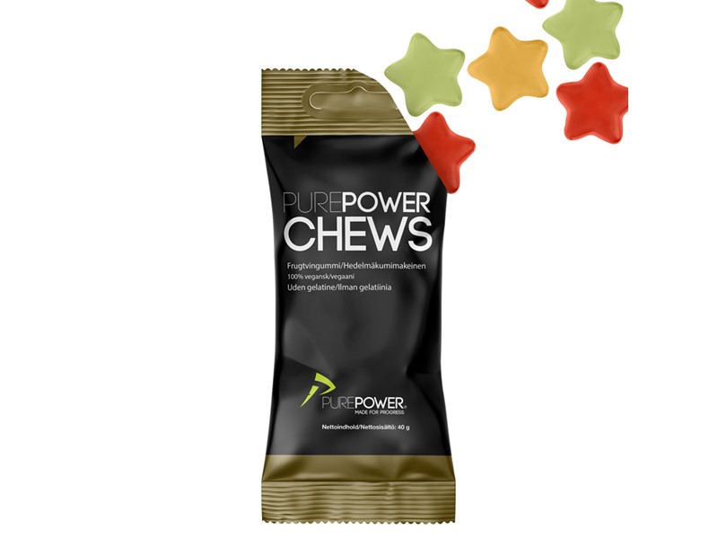 PurePower Chews energivingummi frugtmix 40 g