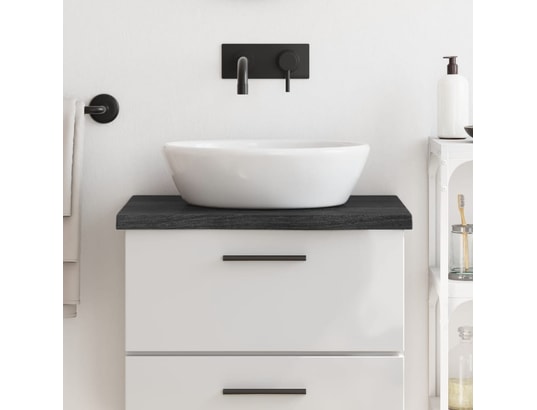 VIDAXL - Arrière de comptoir Comptoir de salle de bain gris foncé 60x60x4 cm bois traité