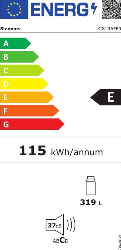 Siemens - KI81RAFE0 - Inbouwkoelkast - Vlakscharnier - HyperFresh Plus