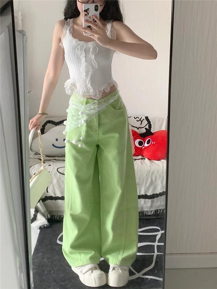 Bay Go Mall - Hoge taille wijde pijpen jeans