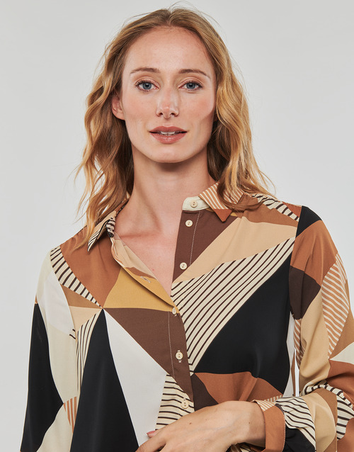 Only - ONLSIMONE LIFE L/S PLISSE SHIRT PTM - Marron
