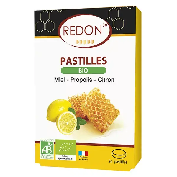 Pastilhas de Própolis Redon Orgânica com Limão - 24 unidades
